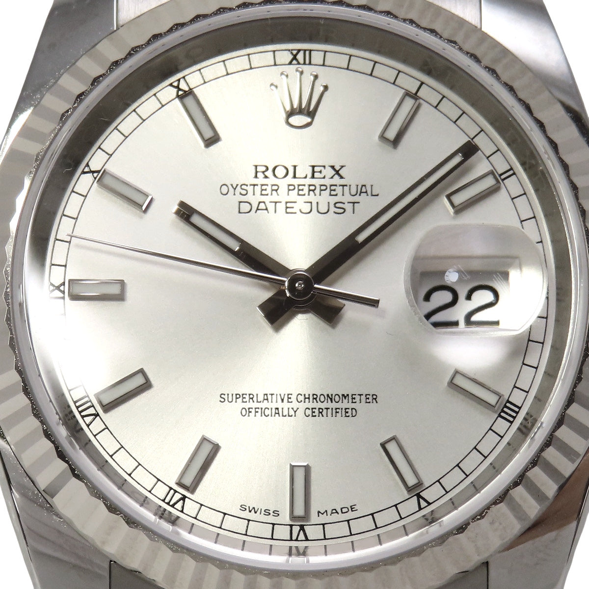 デイトジャスト 116234 WG/SS ランダム番 シルバー 自動巻き メンズ