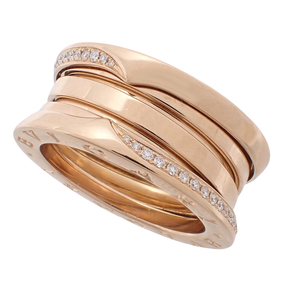 B.zero1 玫瑰金钻石戒指,18K金,11.6克