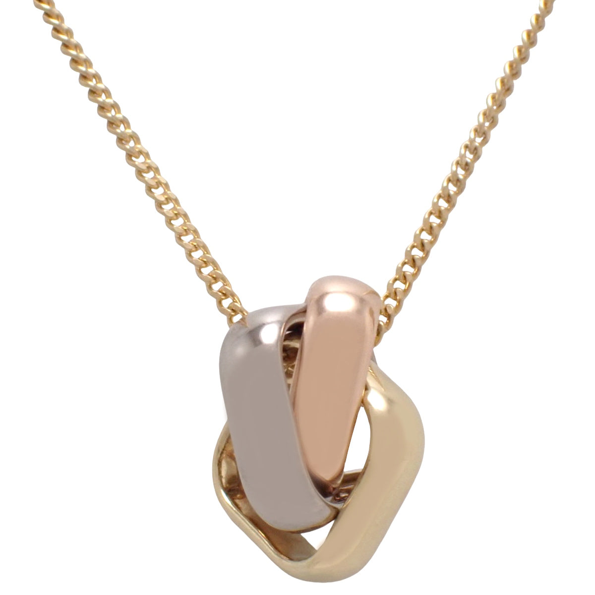 三位一体垫形吊坠,18K黄金(18K黄金、18K玫瑰金、18K白金、18K白金) - 10.4克