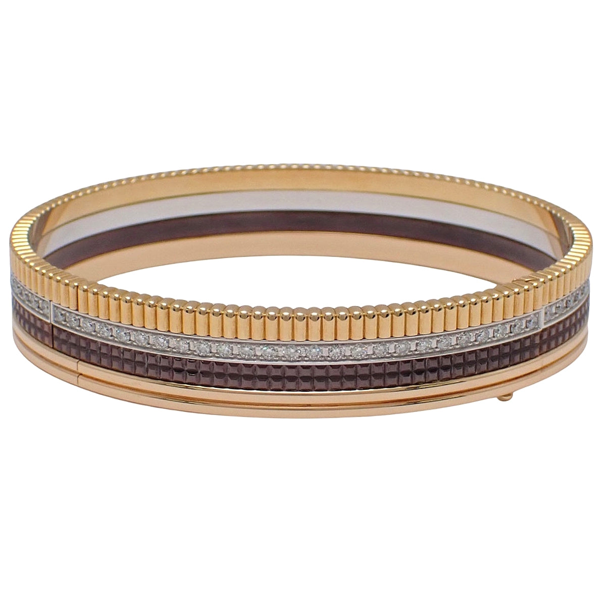 Quatre经典款手镯,镶钻,黄金、白金、粉金,18K金,51.8克