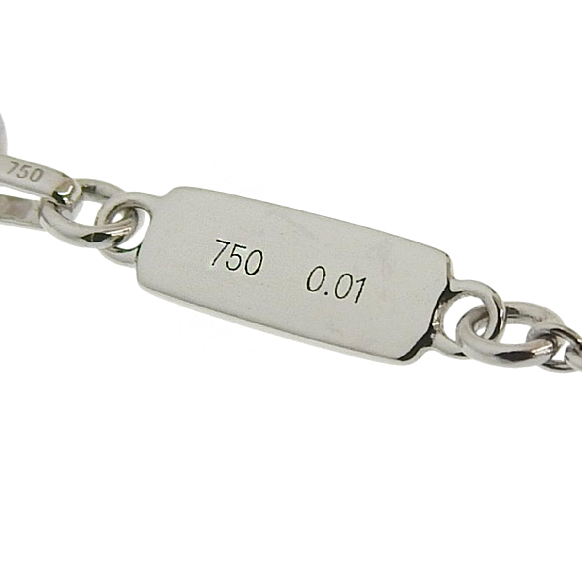 Danger Fang Necklace Diamond D0.01 White Gold K18WG 5.6g