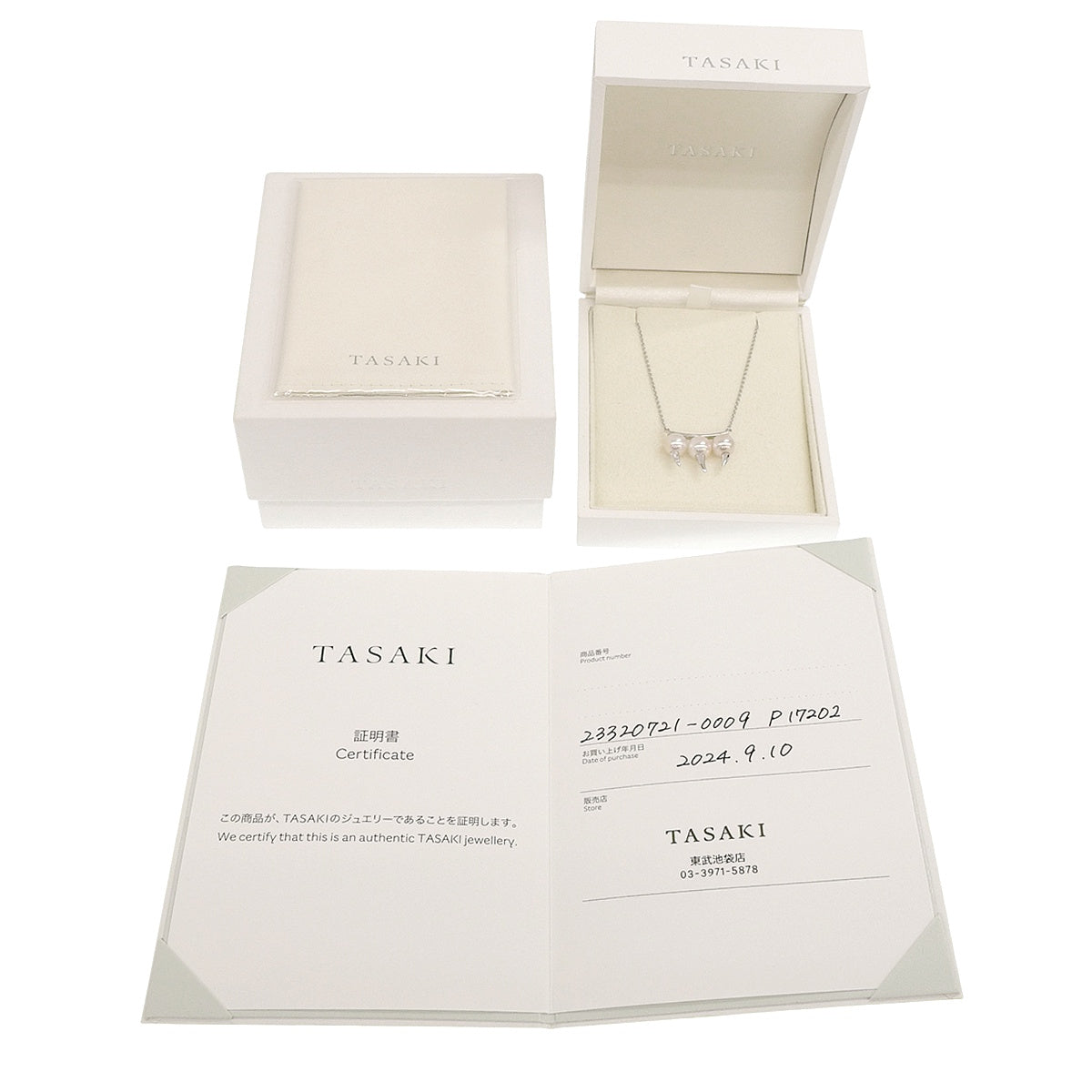 Danger Fang Necklace Diamond D0.01 White Gold K18WG 5.6g