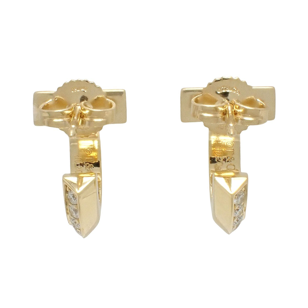 T 型单圈耳环,镶嵌钻石,每颗钻石重 0.20 克拉,18K 黄金材质,重 7.4 克