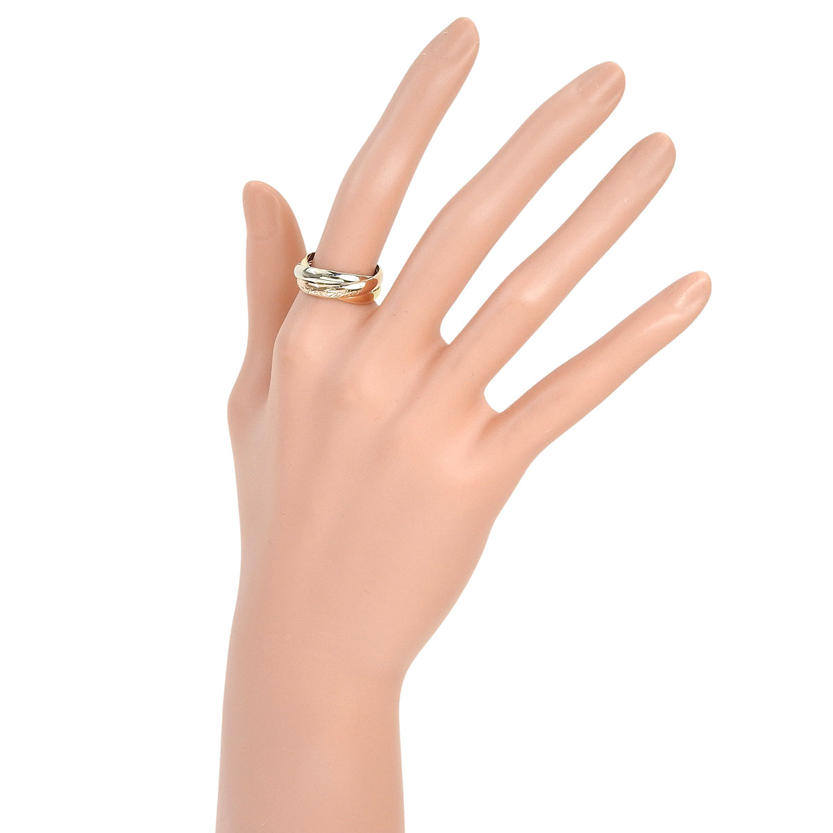 卡地亚(Cartier)Trinity 三色金戒指 K18黄金/玫瑰金/白金 53号 7.5克