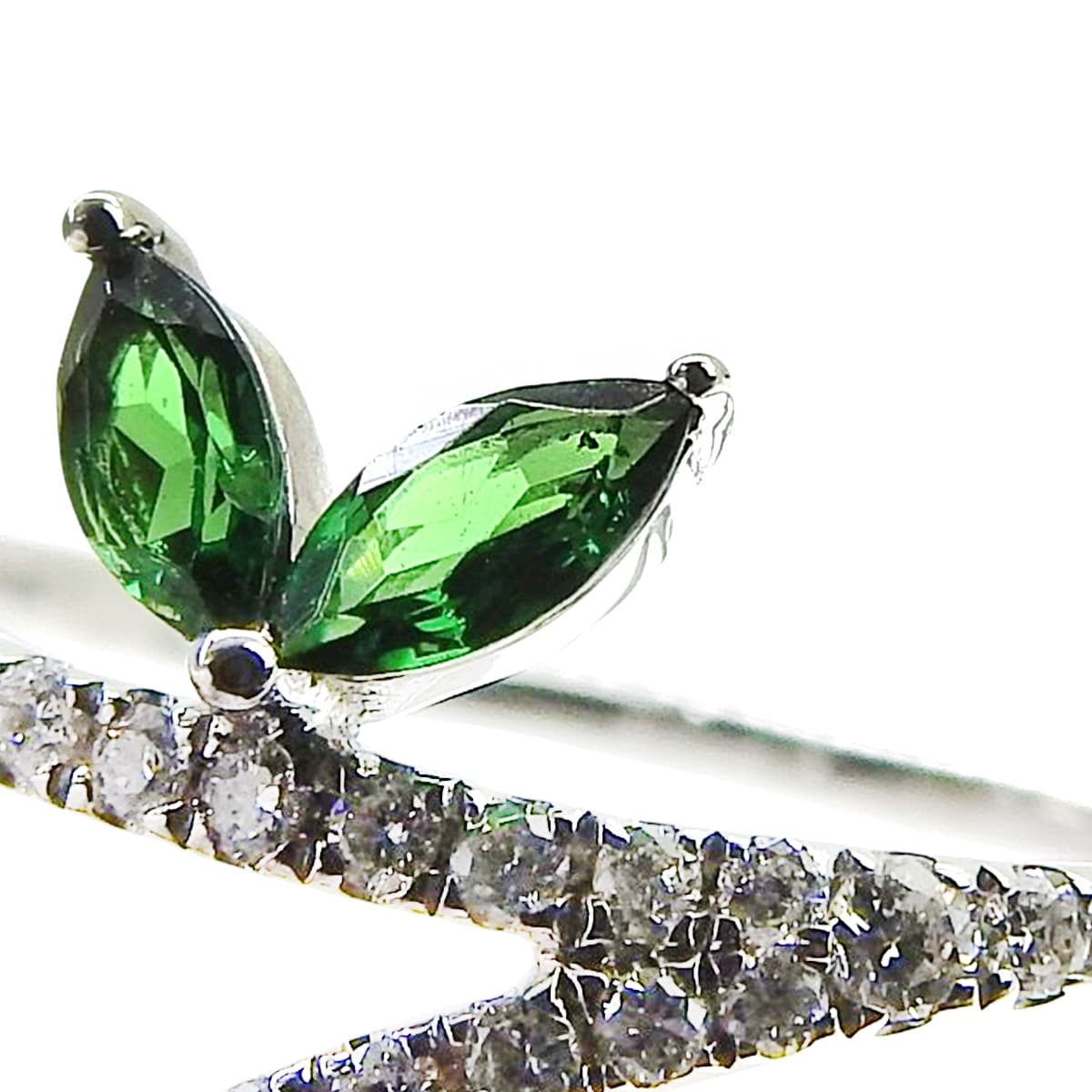 Flower Diamond Ring D0.35/GG0.28/PS0.12 White Gold K18WG 3.6g