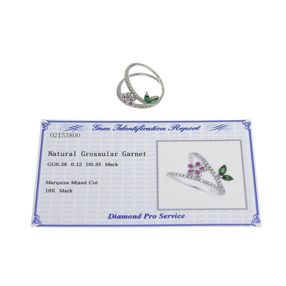 Flower Diamond Ring D0.35/GG0.28/PS0.12 White Gold K18WG 3.6g