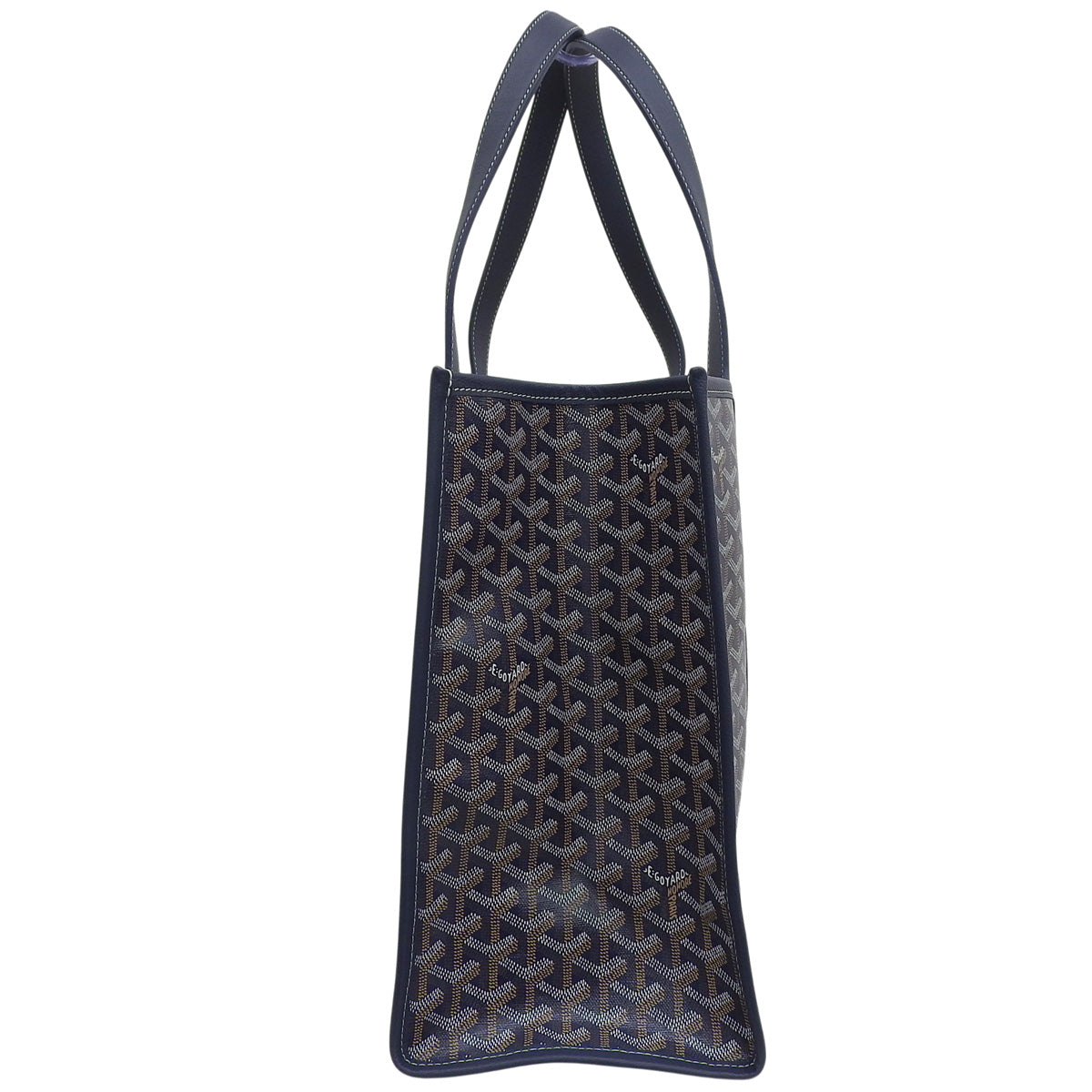 Villette MM PVC Coated Canvas Calfskin Goyardine Canvas Navy Brown