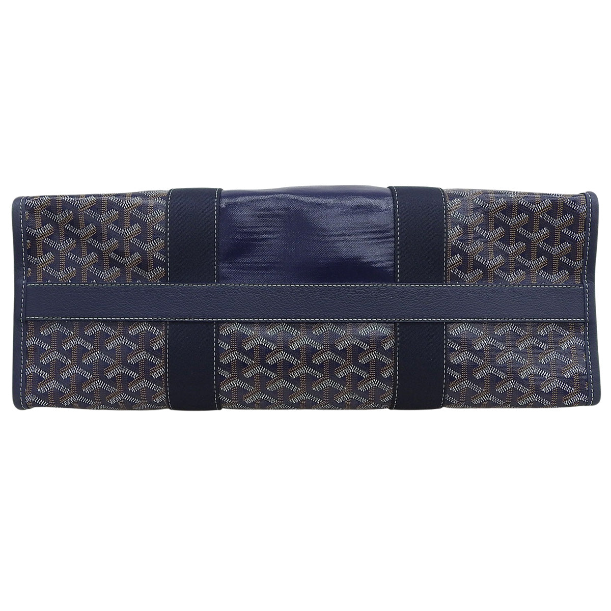 Villette MM PVC Coated Canvas Calfskin Goyardine Canvas Navy Brown