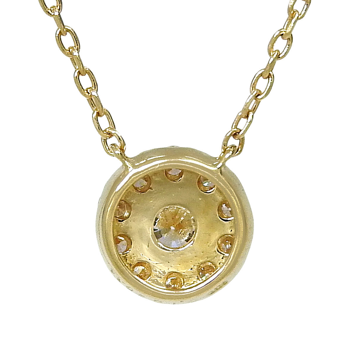 Diamond Necklace D0.153,0.14 Yellow Gold K18YG 1.8g