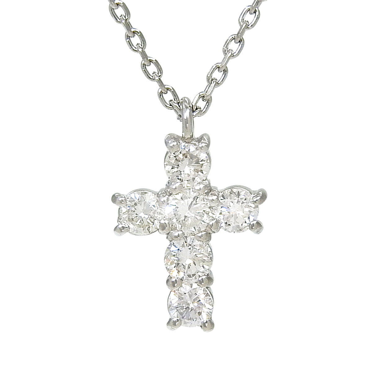 クロスネックレス ダイヤモンド D0.30 プラチナ Pt900 Pt850 2.7g
