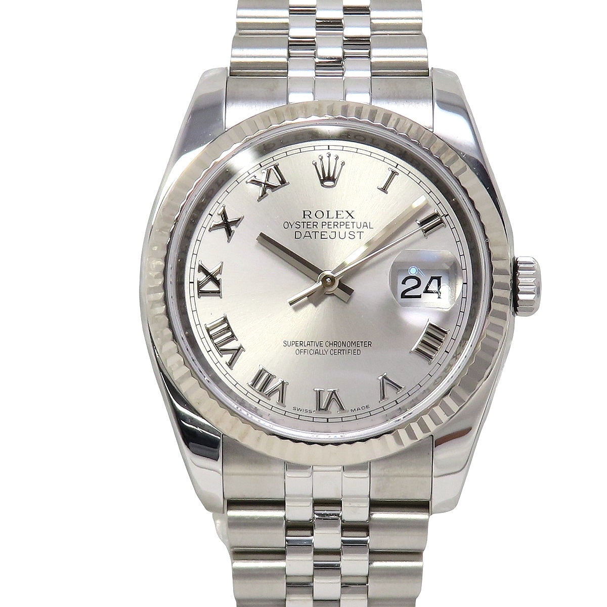 デイトジャスト 116234 WG/SS G番 グレー 自動巻き メンズ