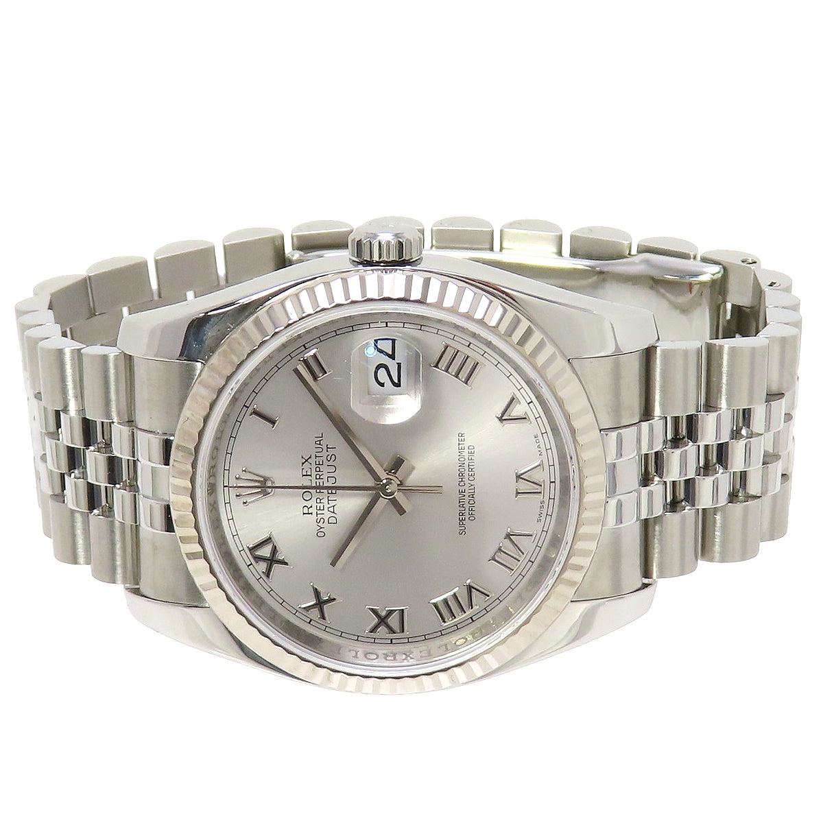 デイトジャスト 116234 WG/SS G番 グレー 自動巻き メンズ