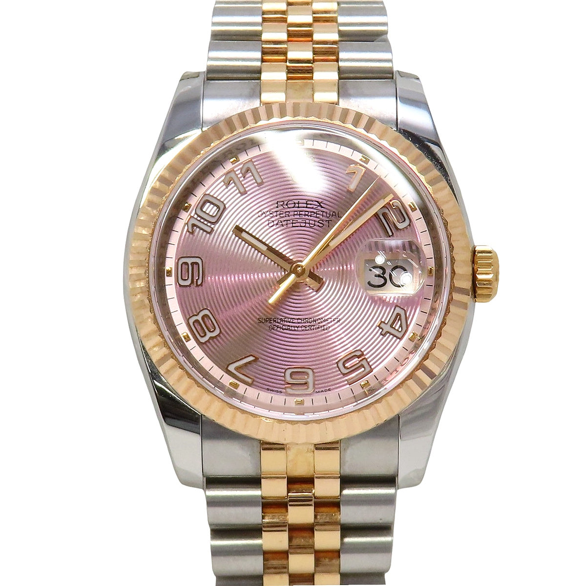 デイトジャスト 116231 PG/SS D番 ピンクコンセントリック 自動巻き メンズ