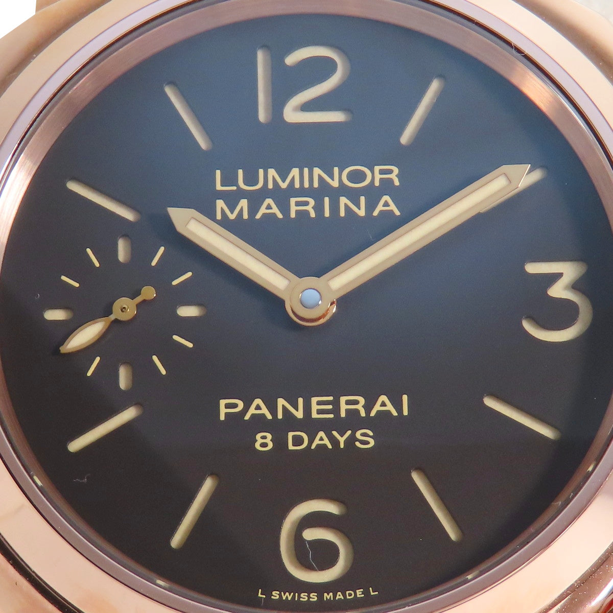 Luminor Marina 8 Days Oro Rosso PAM00511 Pink Gold/Leather Brown Manual Winding Men's
