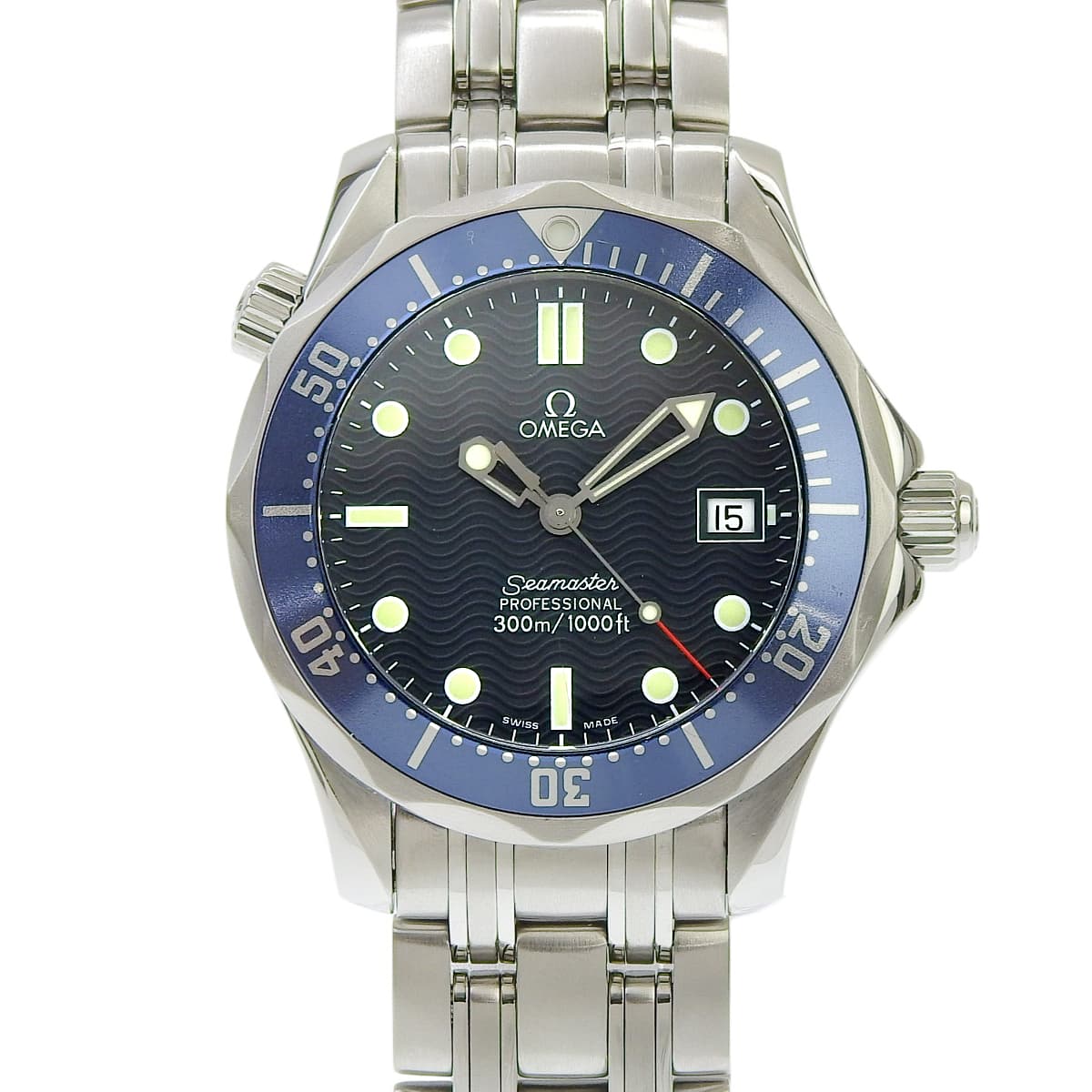 シーマスター300 2561.80 SS ネイビー クオーツ メンズ