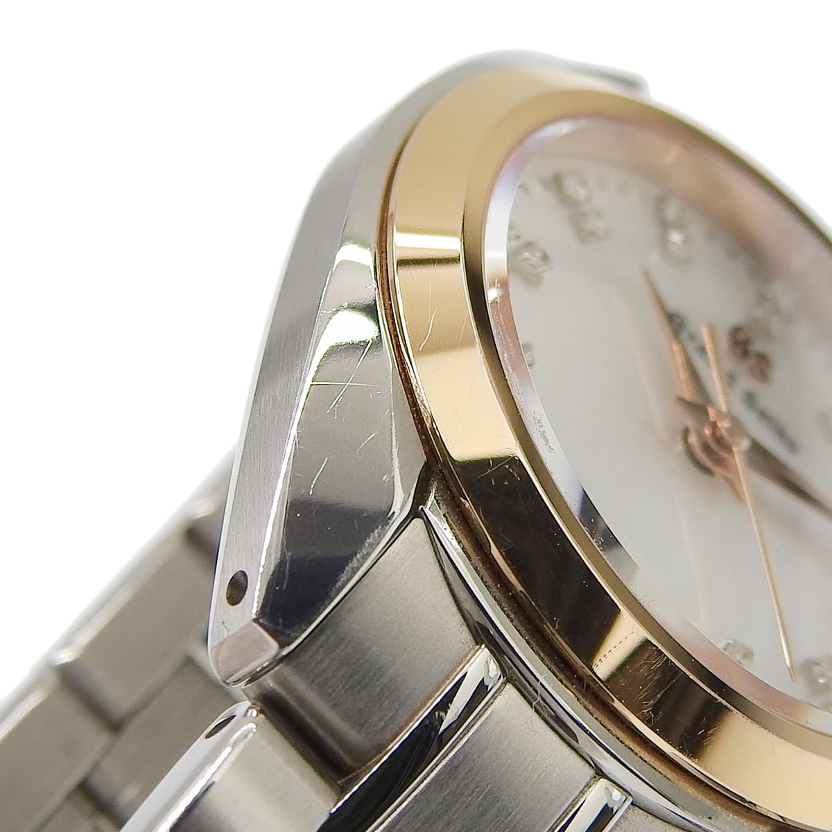 ヘリテージコレクション STGF286 PG/SS シェル文字盤 ダイヤインデックス クオーツ レディース