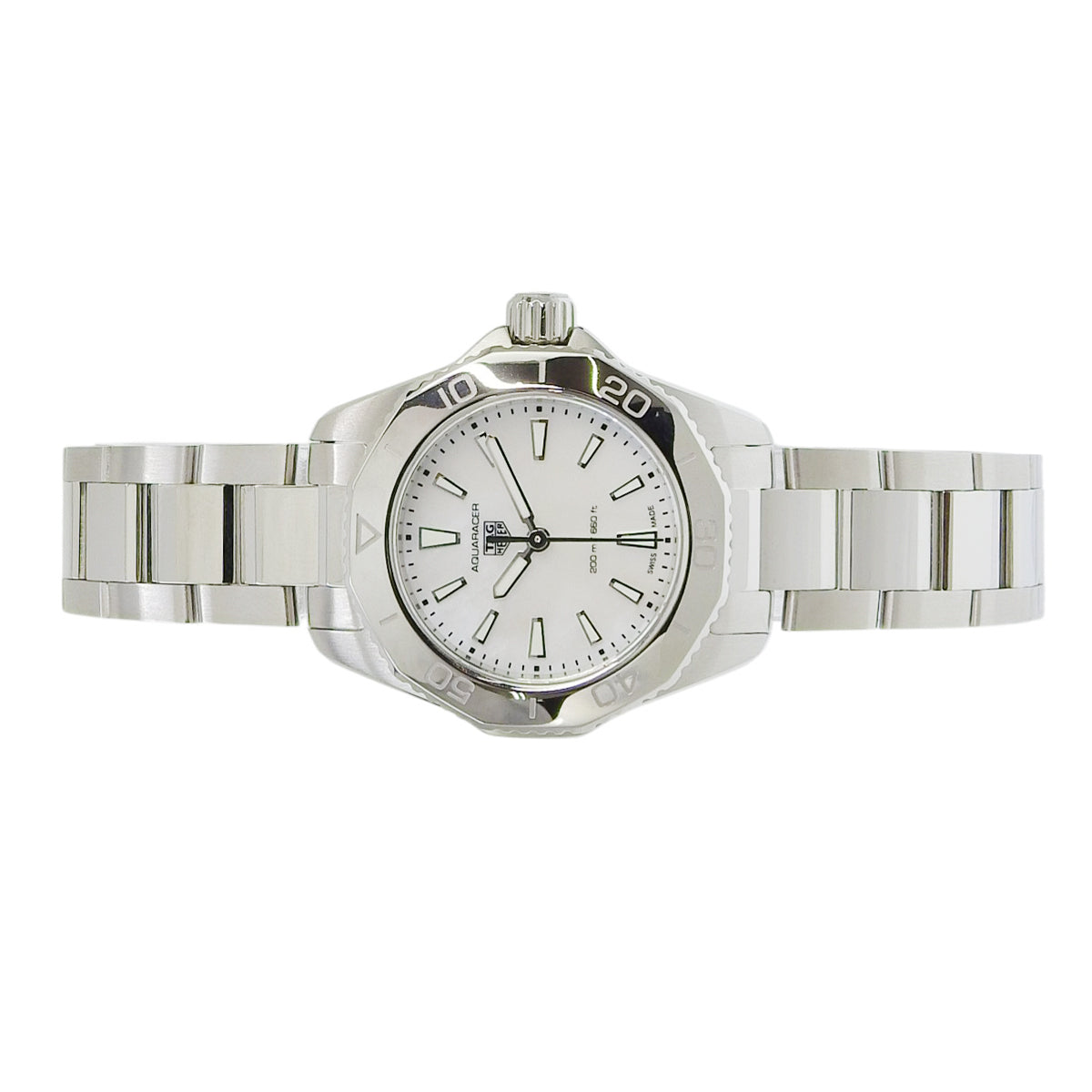 Aquaracer Professional 200 WBP1418.BA0622 SS Shell Dial White Quartz Ladies