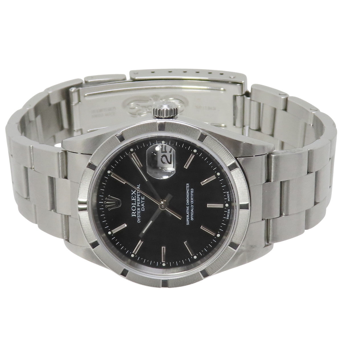 オイスターパーペチュアル デイト 15210 SS Y番 ブラック 自動巻き メンズ