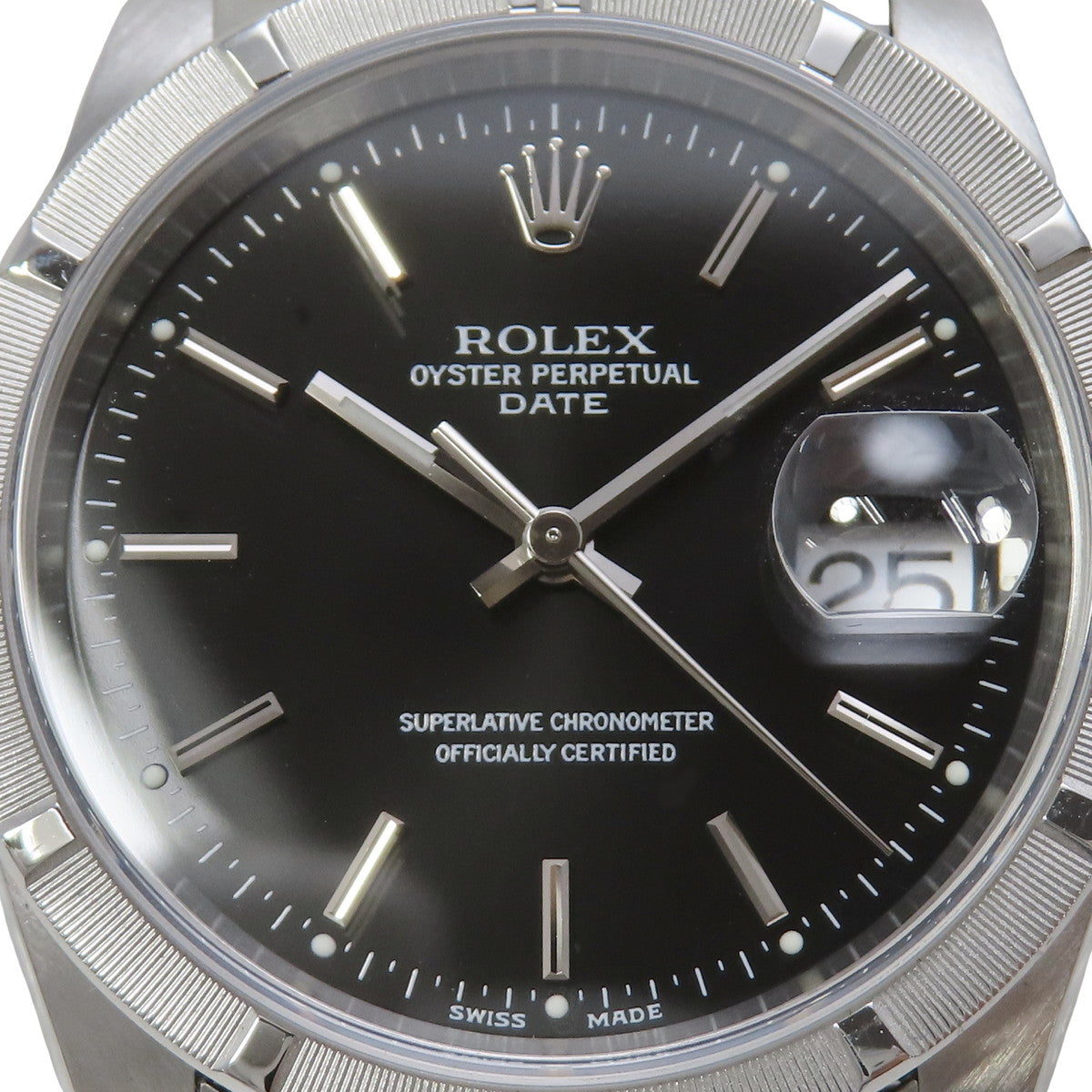 オイスターパーペチュアル デイト 15210 SS Y番 ブラック 自動巻き メンズ