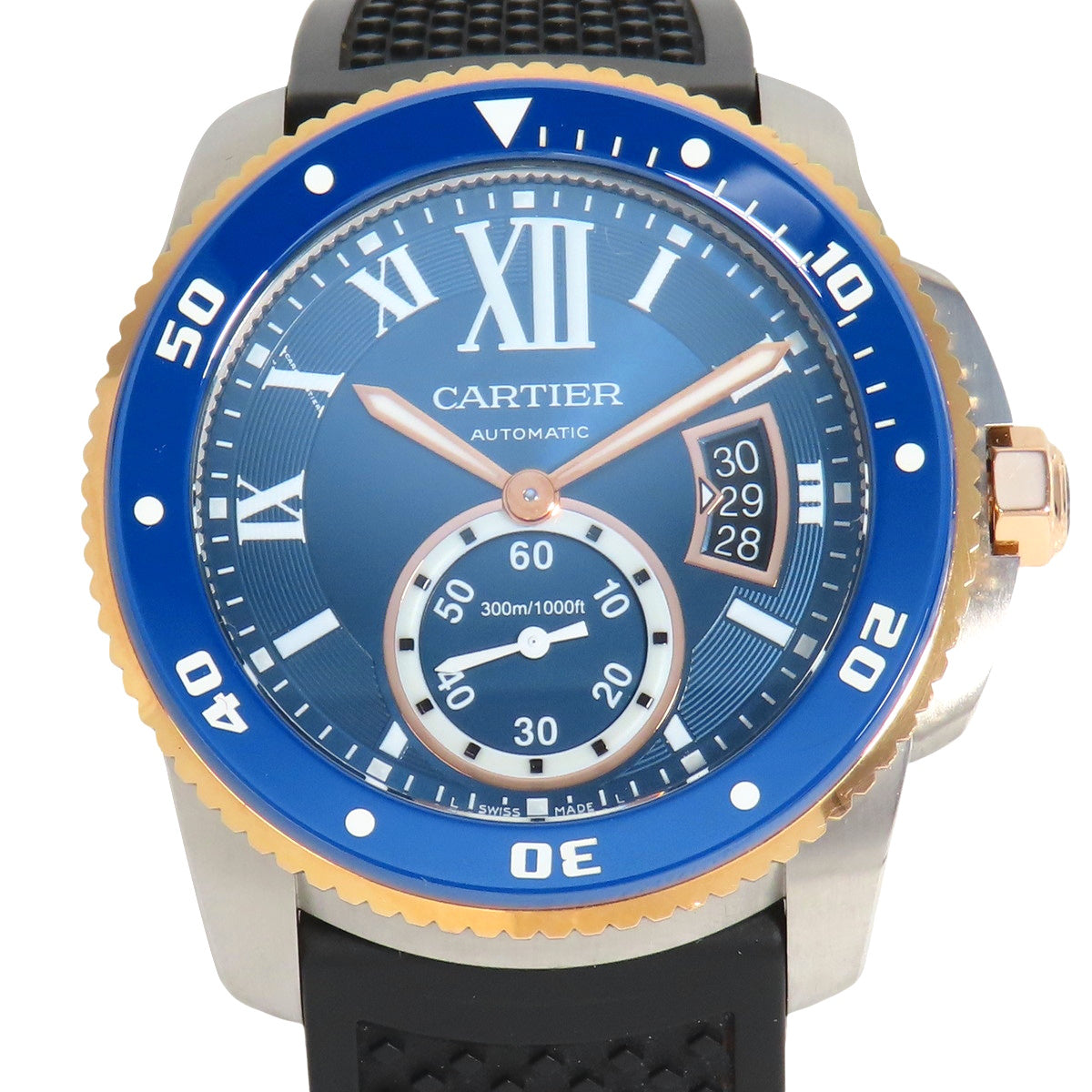 カリブル ダイバー W2CA0008 PG/SS/ラバー ブルー 自動巻き メンズ