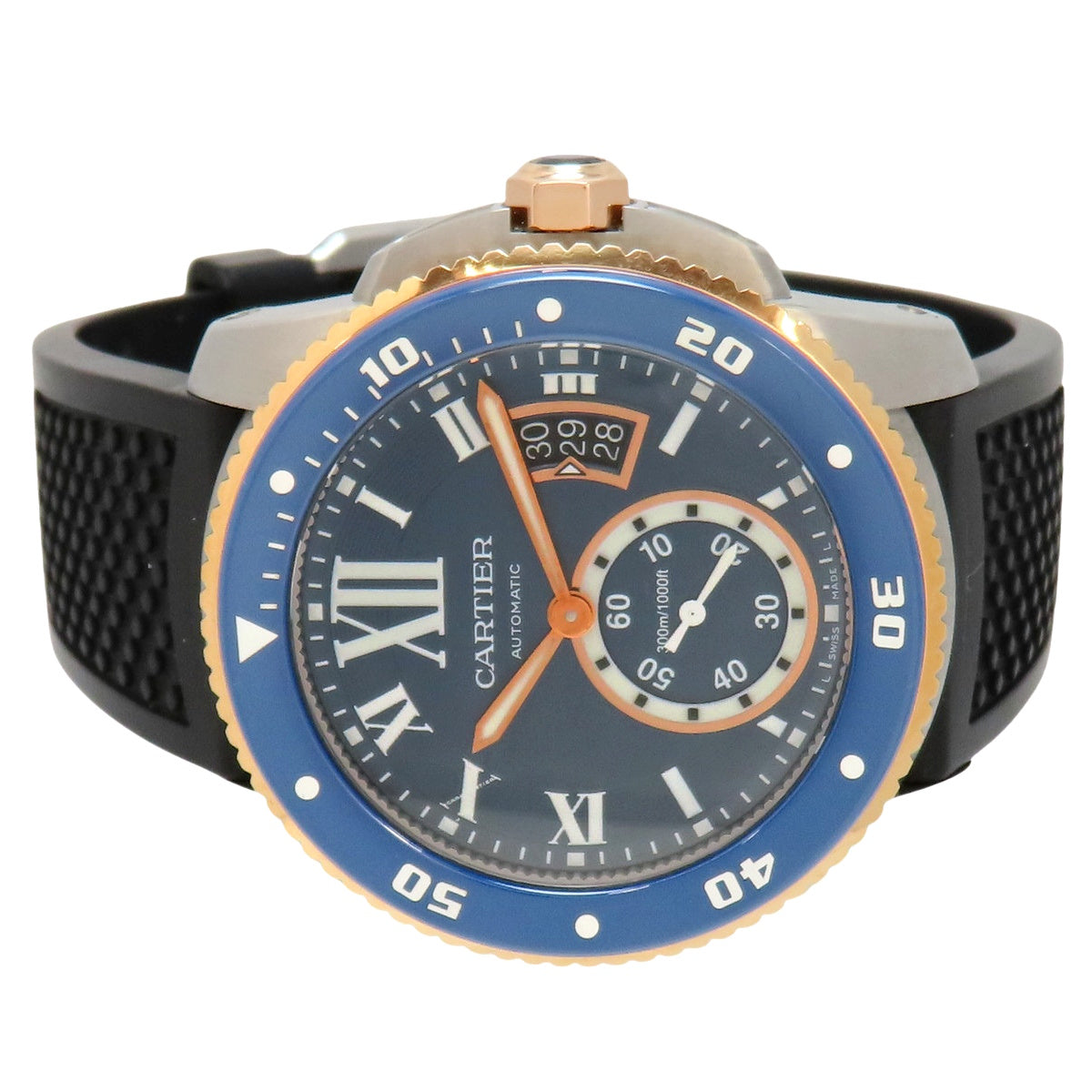 カリブル ダイバー W2CA0008 PG/SS/ラバー ブルー 自動巻き メンズ