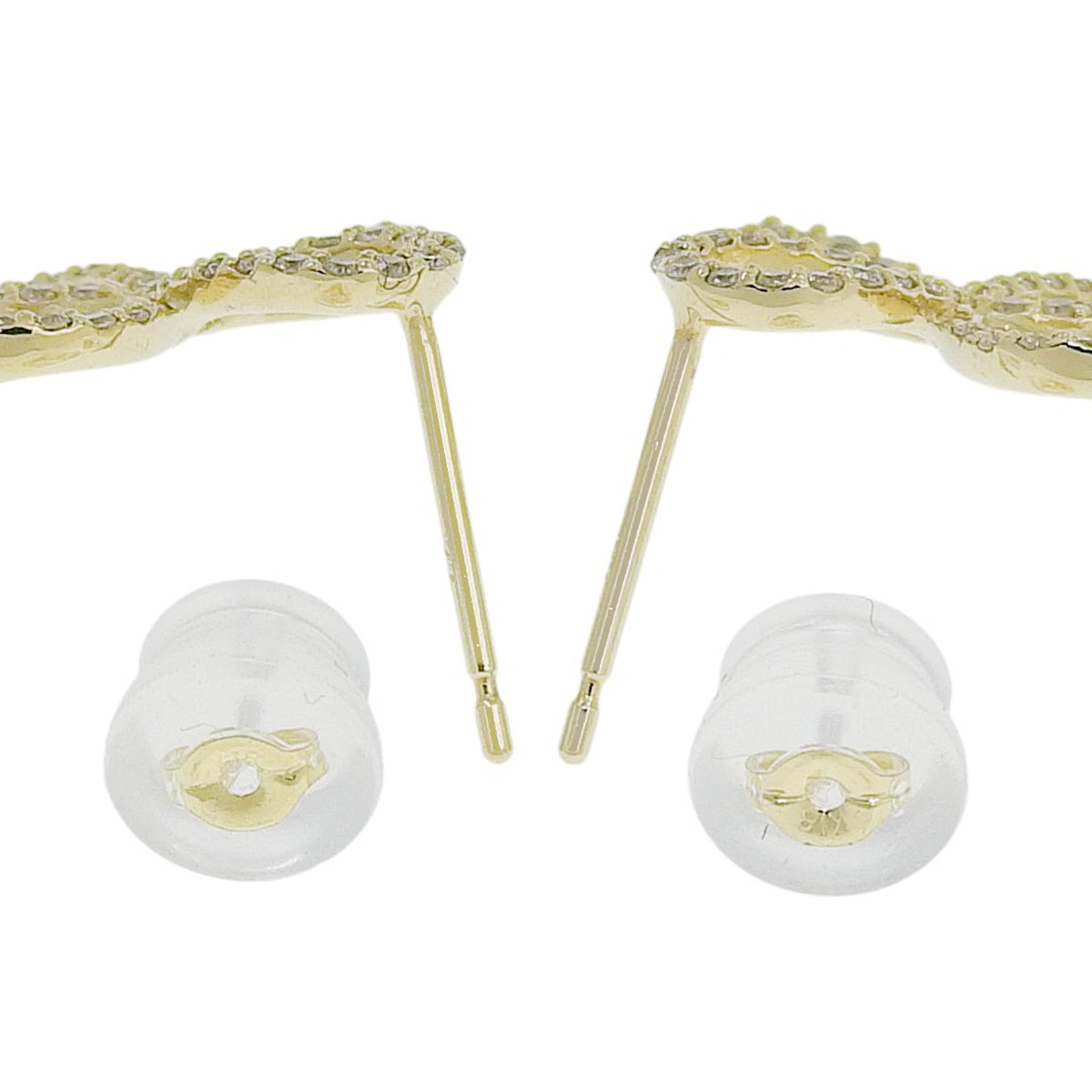 Flower Diamond Earrings D0.20,0.20 Yellow Gold K18YG 1.8g