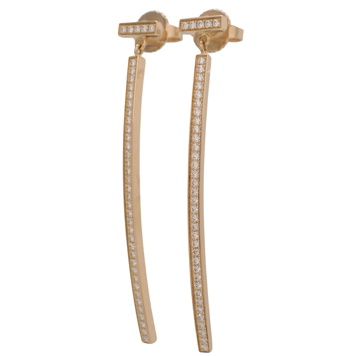 ティファニーT バーピアス ダイヤモンド ピンクゴールド K18PG 3.9g