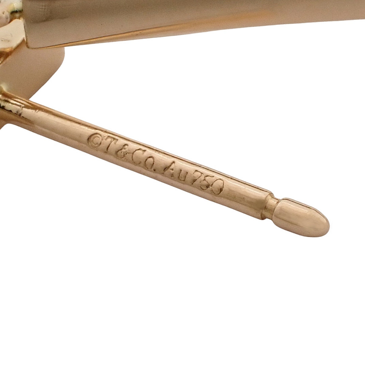 Tiffany T-Bar Diamond Earrings Pink Gold K18PG 3.9g