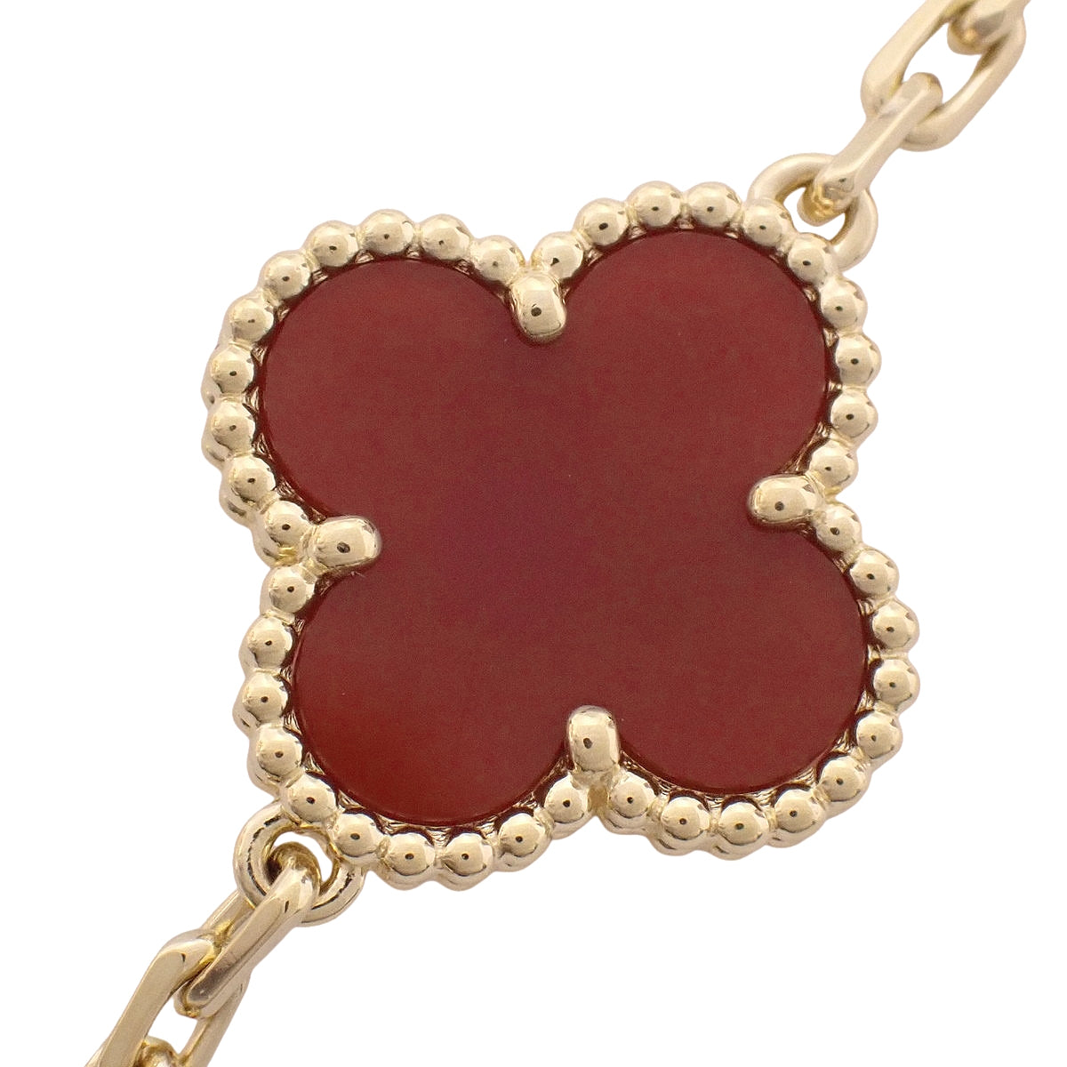 ヴィンテージ アルハンブラ ブレスレット 5モチーフ カーネリアン K18YG 12.1g