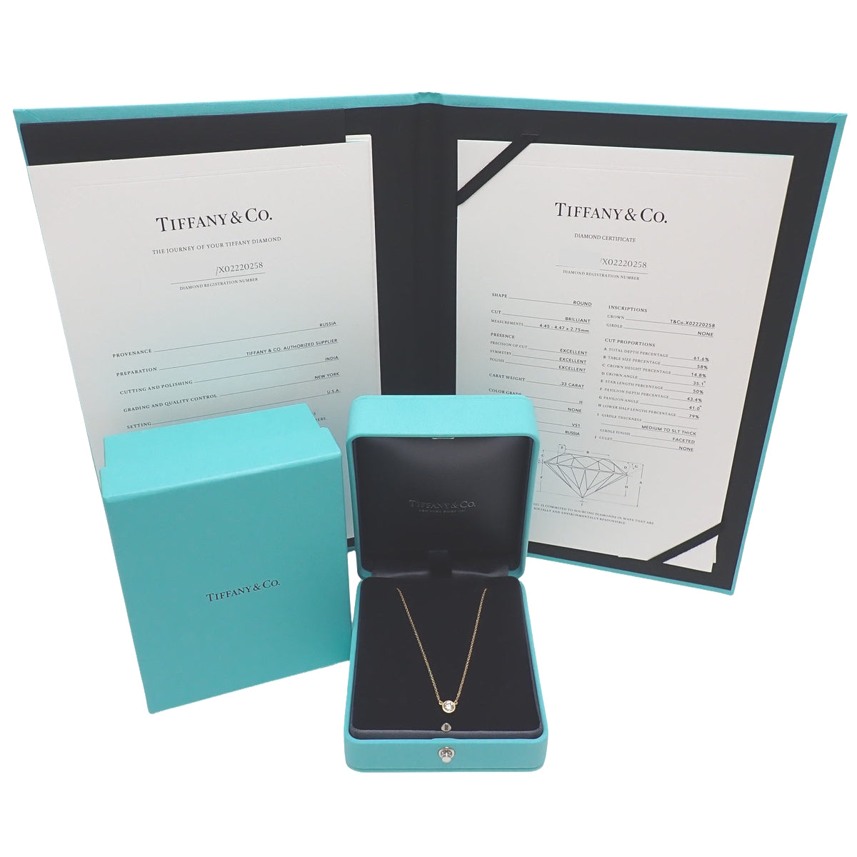 バイザヤード シングル ダイヤモンド ペンダント D0.33 K18YG 2.0g 1PD