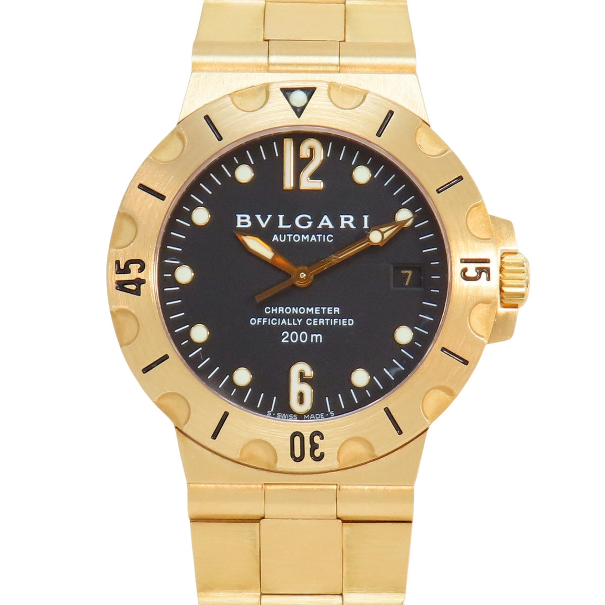 ディアゴノ スクーバ SD38G YG ブラック 自動巻き メンズ