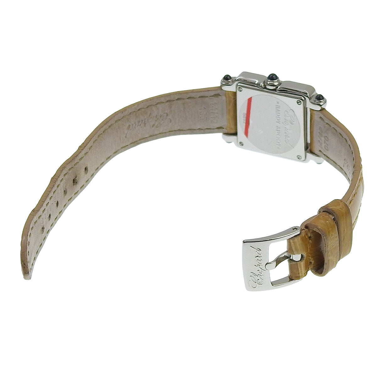 ハッピースポーツ スクエア 5PD 27/8892-23 SS/革 ゴールド クオーツ レディース