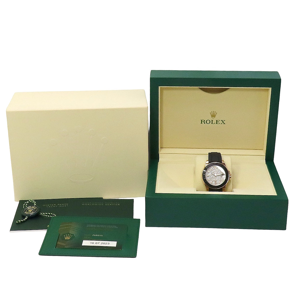 Yacht-Master 37 268655 PG/CE/Rubber, Random Number, Diamond Dial, Silver, Automatic, Boys