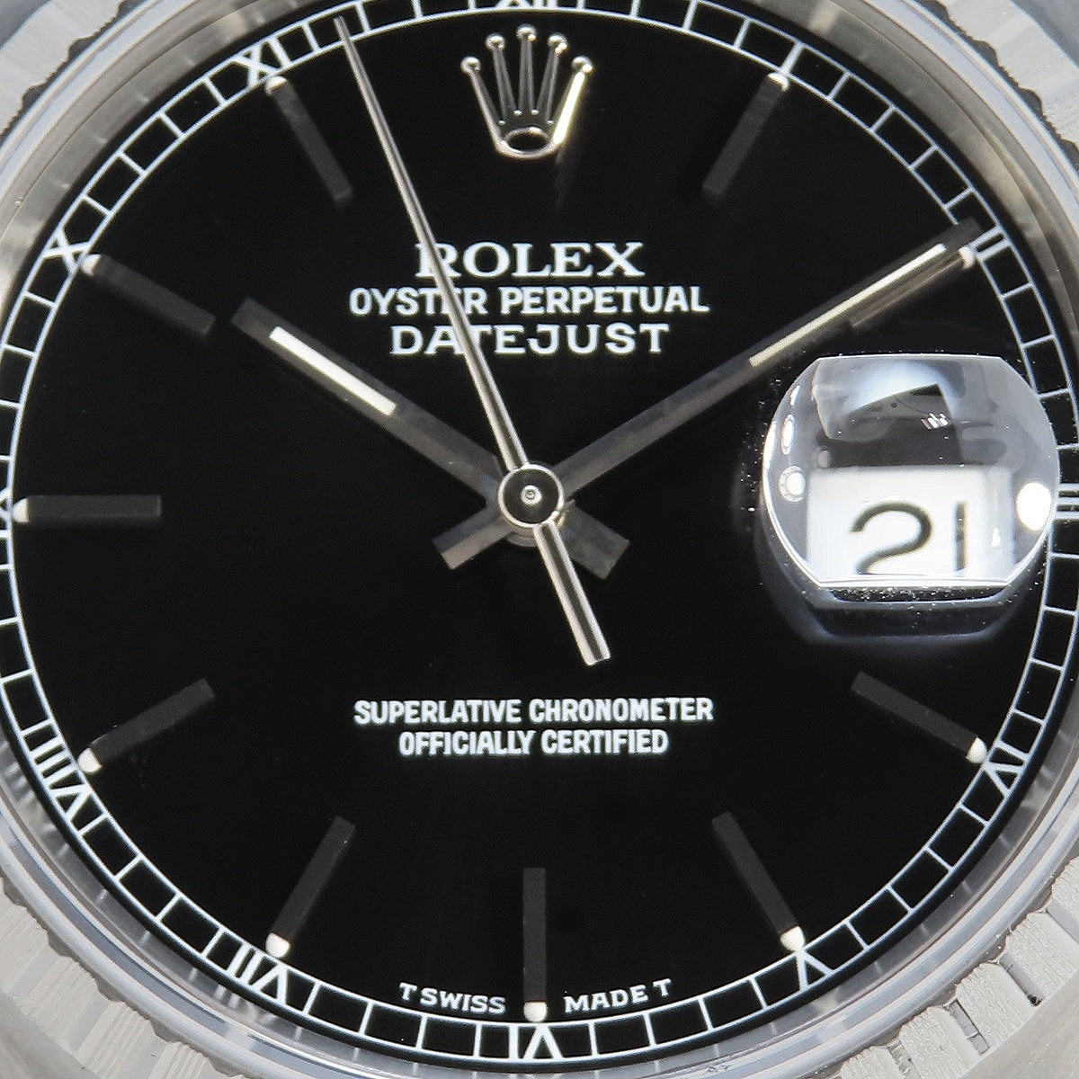 Datejust 16220 SS S-serial Black Automatic Men's Watch
