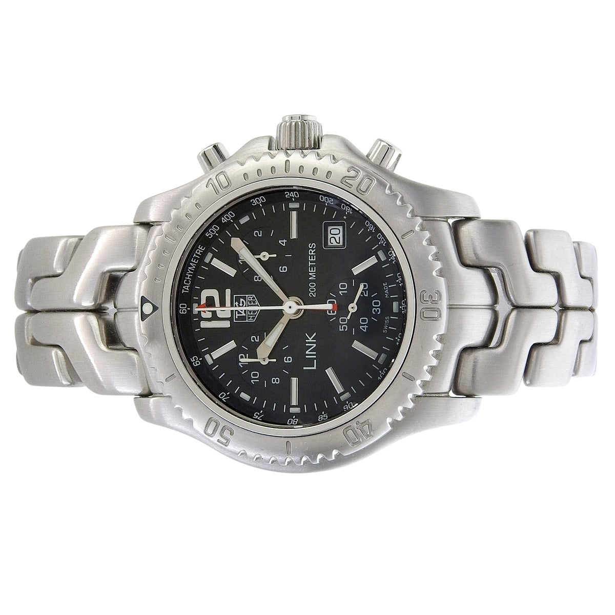 リンク クロノグラフ CT1111A SS ブラック クオーツ メンズ