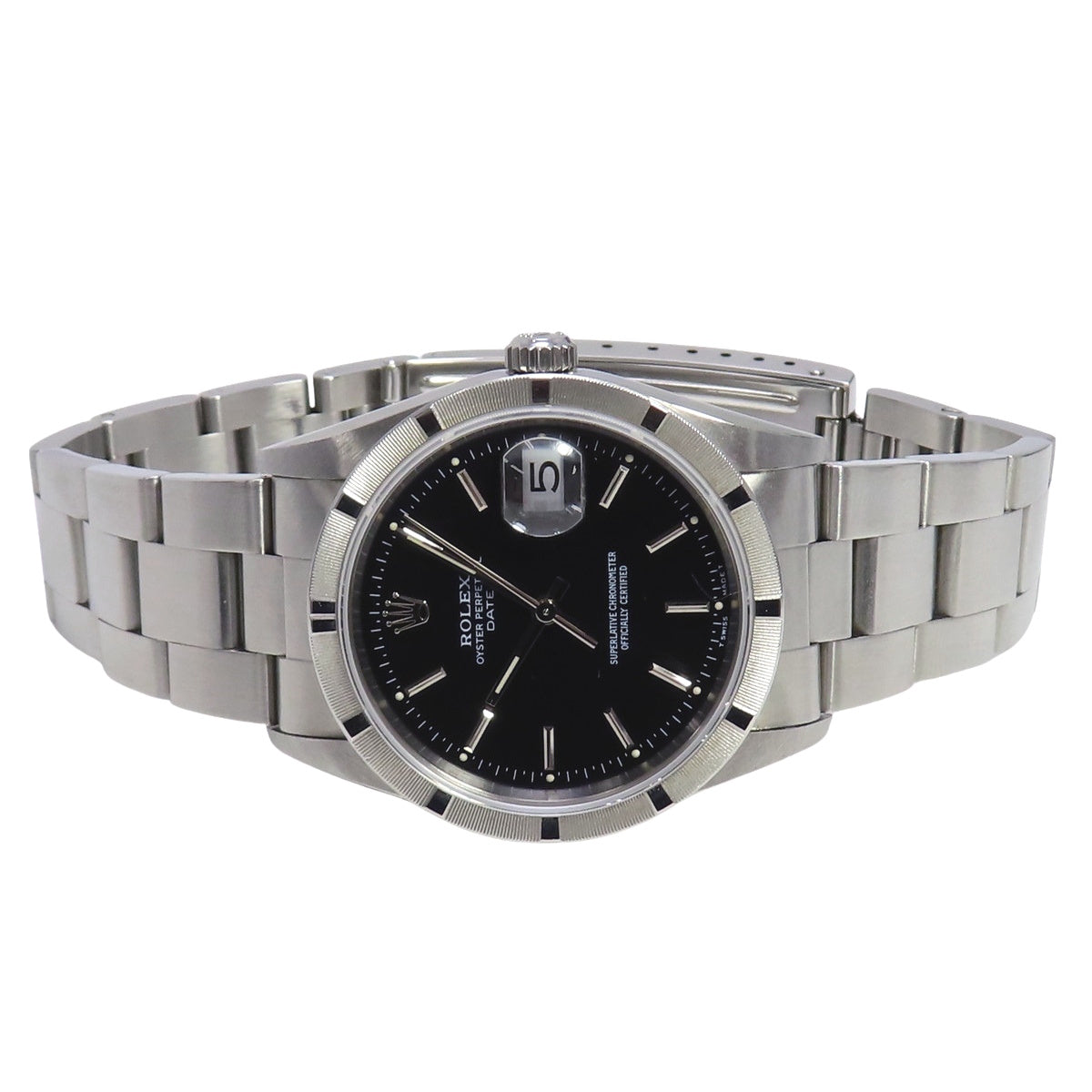 Oyster Perpetual Date 15210 SS T-series Black Automatic Men's