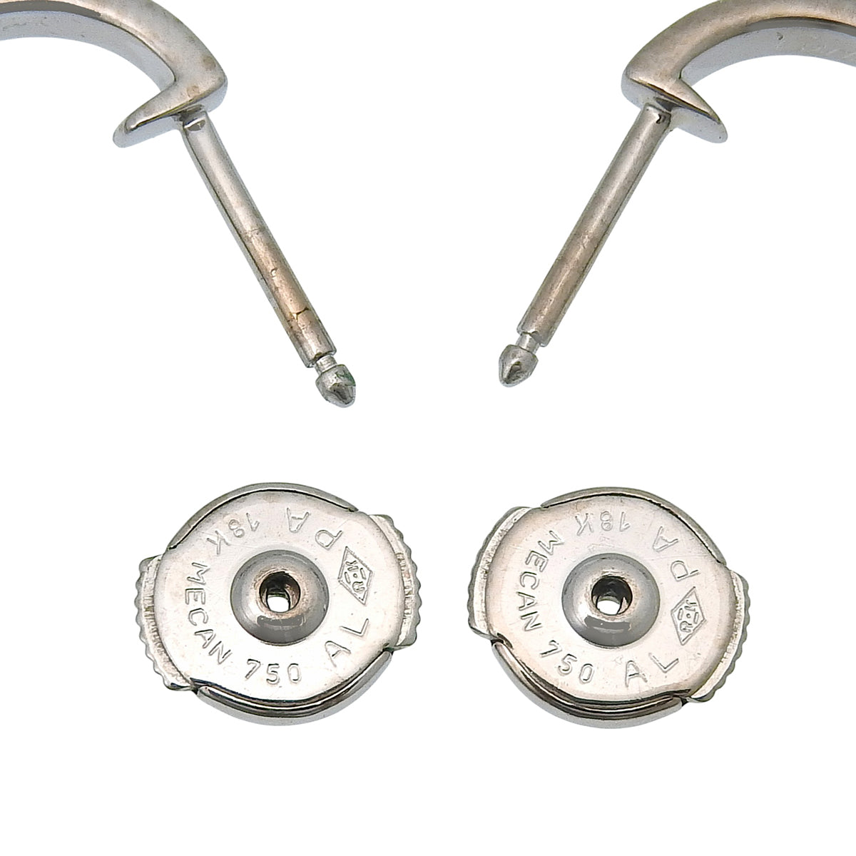 LOVE Hoop Earrings, Small Model, White Gold, K18WG, 3.5g