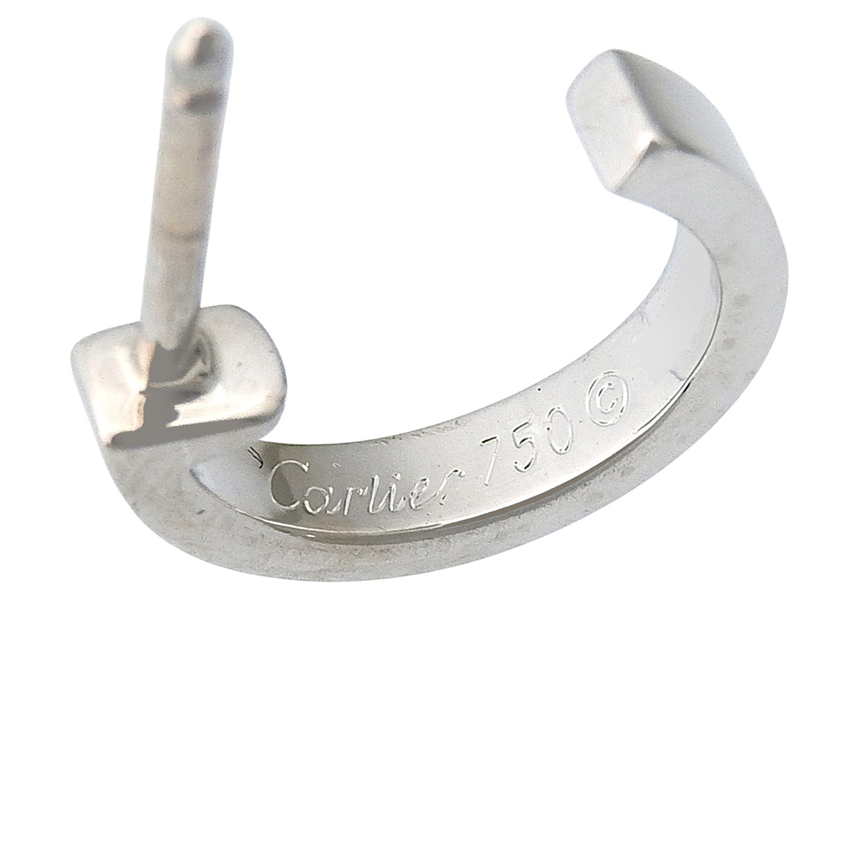 LOVE Hoop Earrings, Small Model, White Gold, K18WG, 3.5g