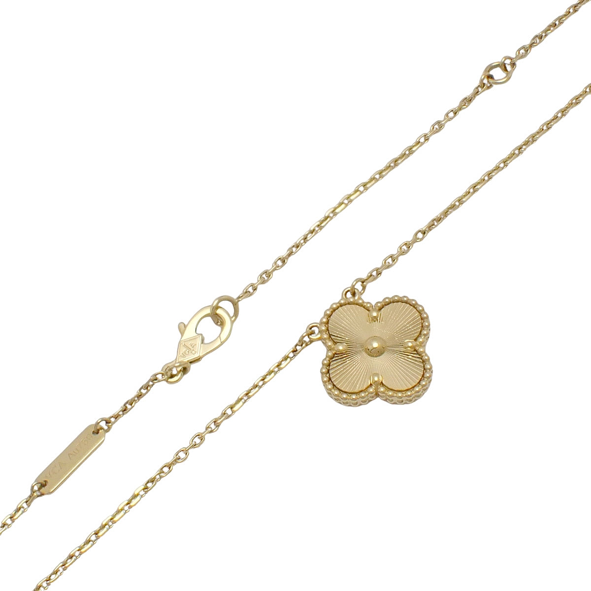 Vintage Alhambra pendant, guilloched yellow gold, 18K yellow gold, 6.5g