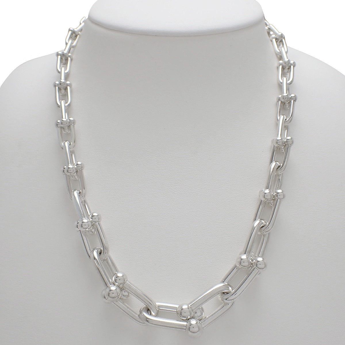 グラジュエイテッド リンク ネックレス シルバー SV925