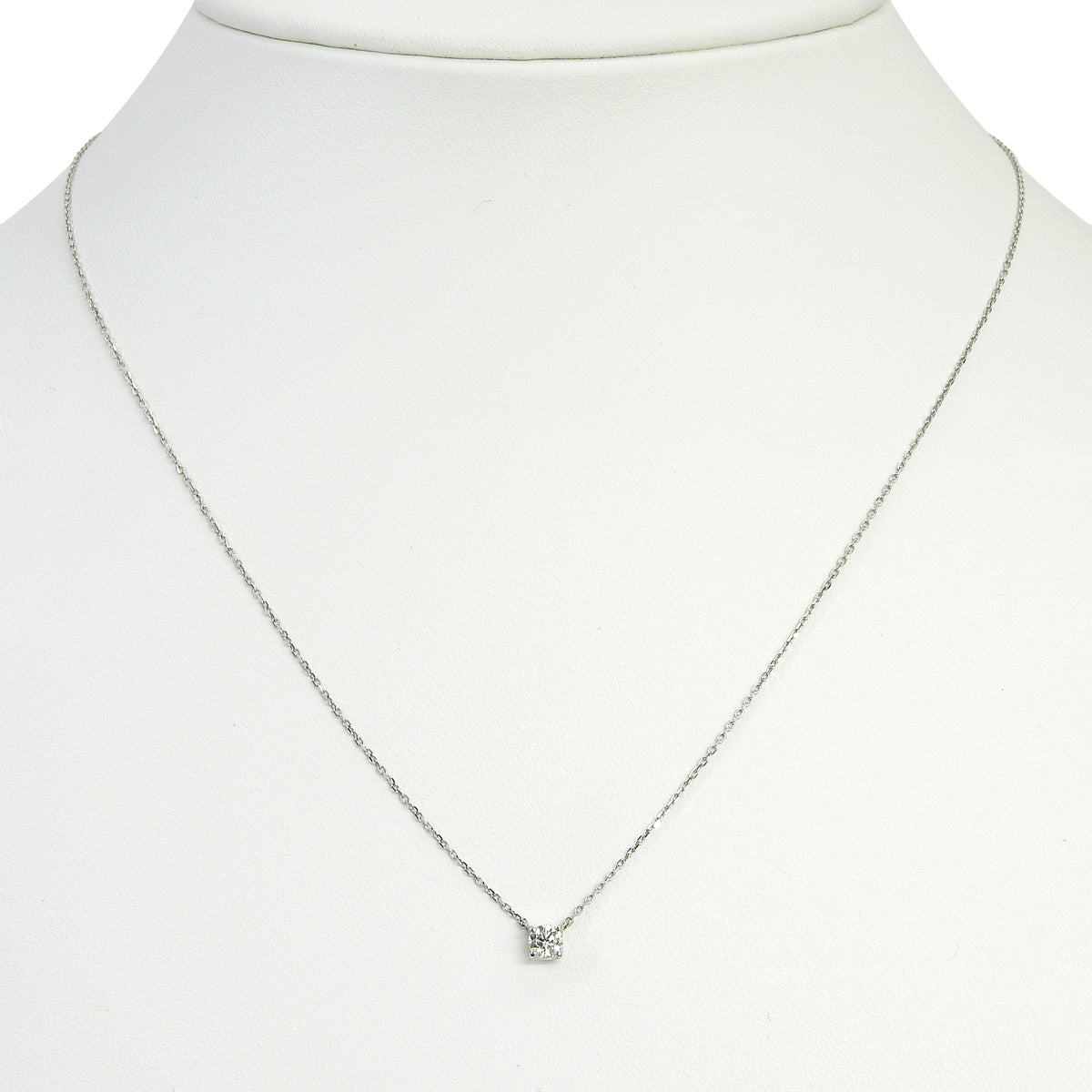 Single Stone Diamond Necklace Diamond D0.196 Platinum Pt950 Platinum Pt850 1.8g 1PD