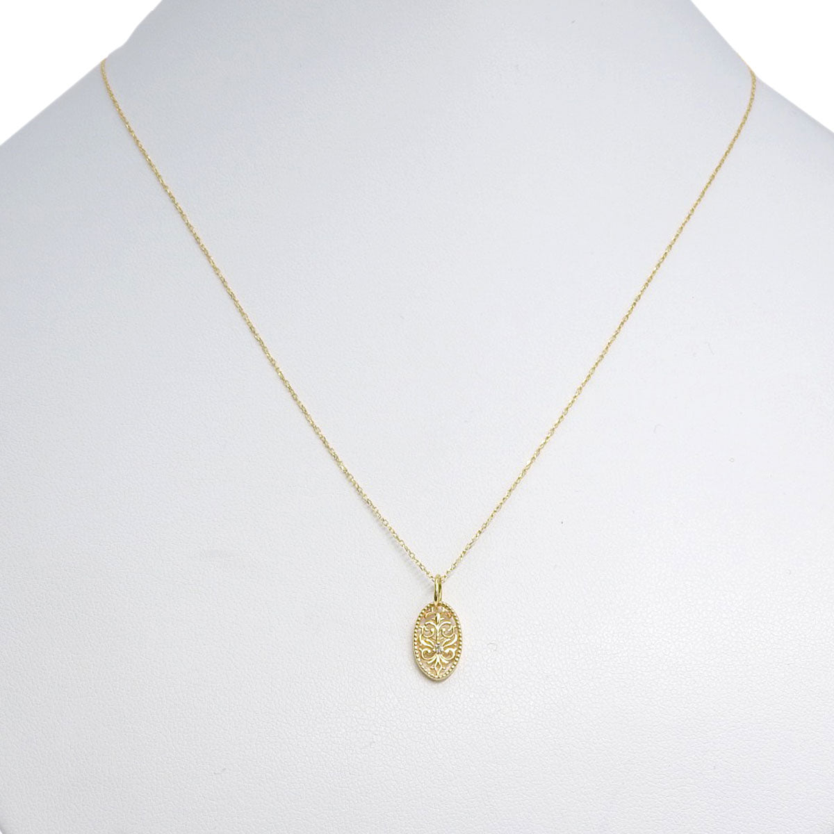 Diamond necklace D0.01 Yellow gold K18YG 1.4g
