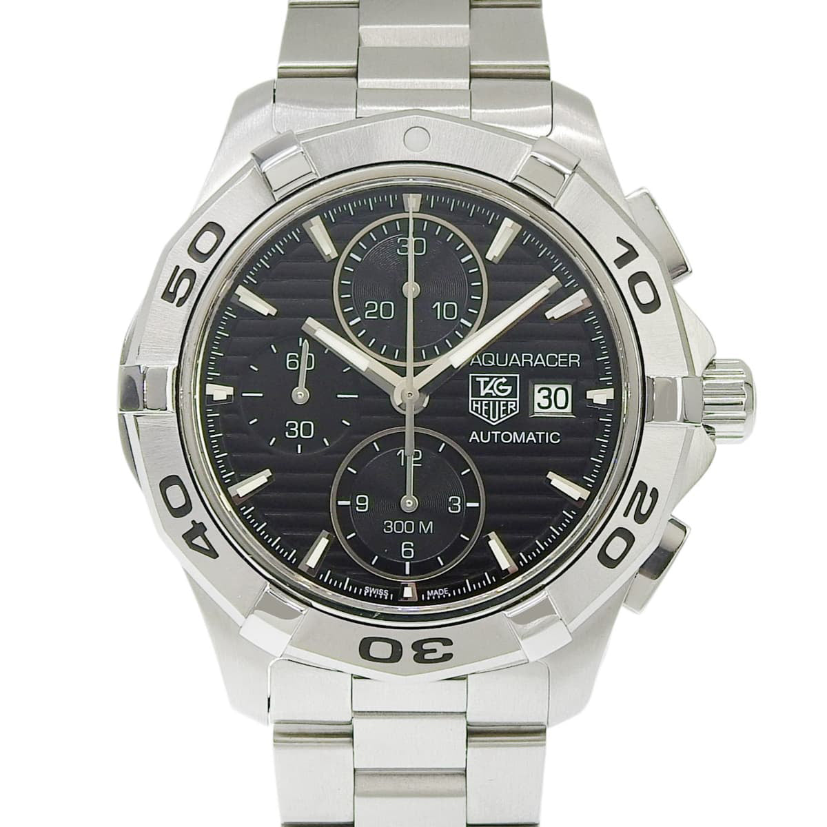 アクアレーサー クロノグラフ CAP2110 SS ブラック 自動巻き メンズ