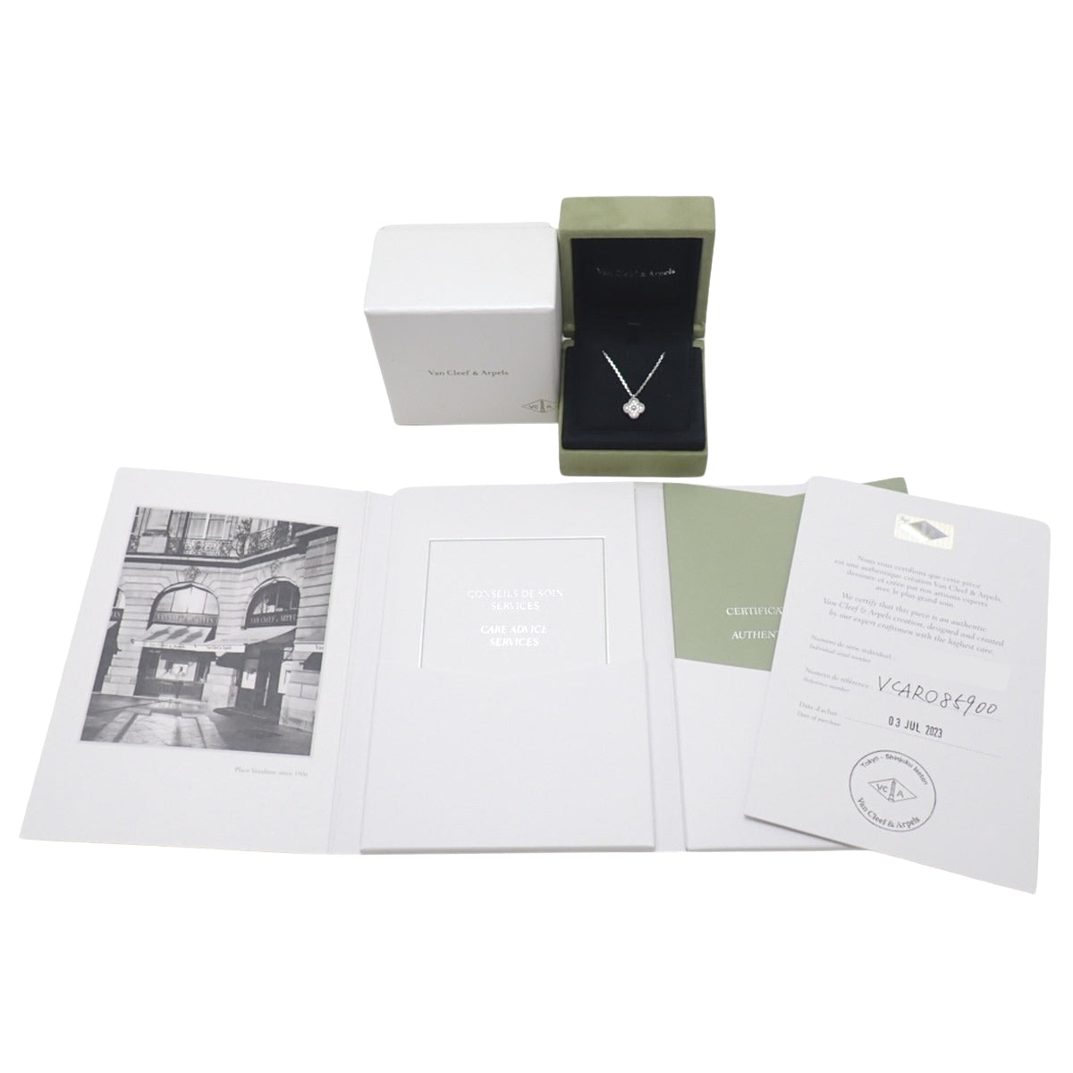 スウィートアルハンブラ ペンダント ダイヤモンド ホワイトゴールド K18WG 3.1g