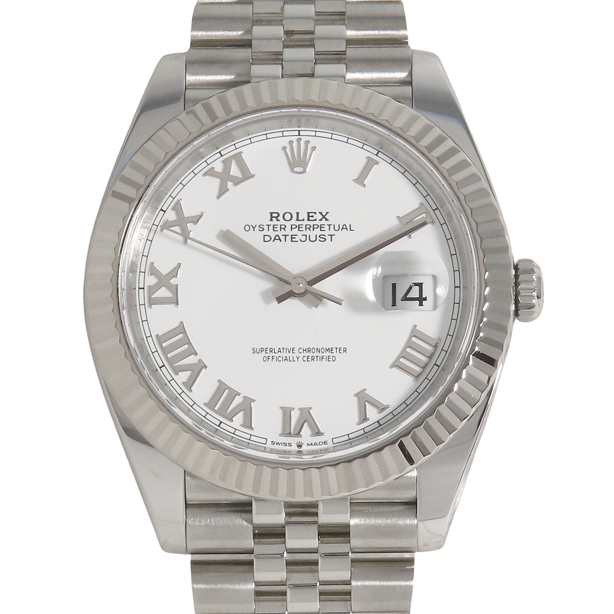 デイトジャスト41 126334 WG/SS ホワイト 自動巻き メンズ