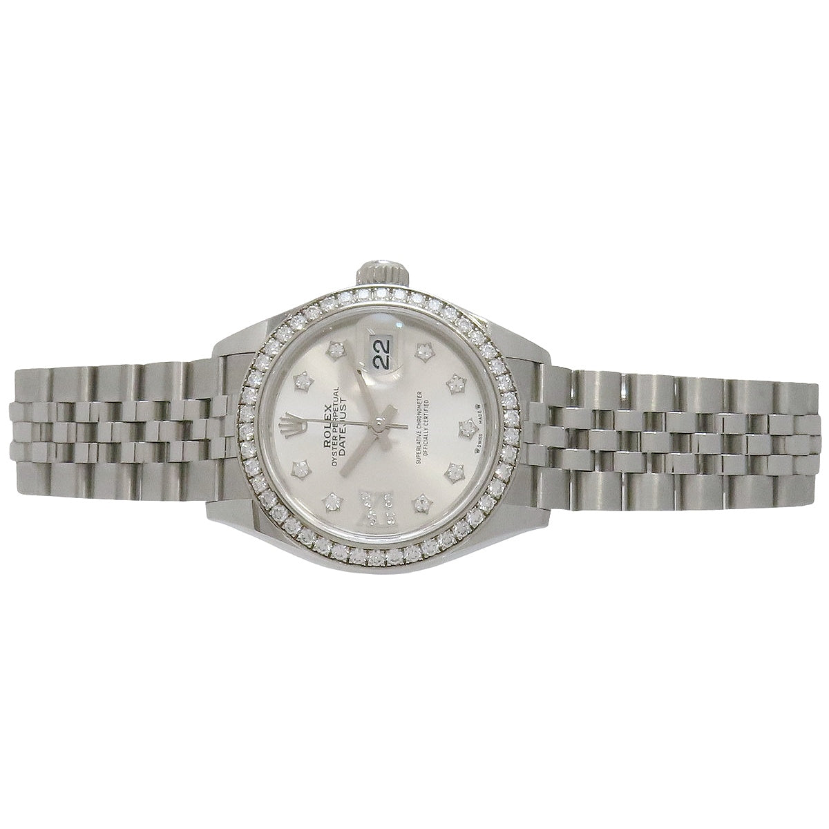 Datejust 28 表圈镶钻 279384RBR 白金/不锈钢 随机编号 银星镶钻/IX 钻 自动上链女士腕表