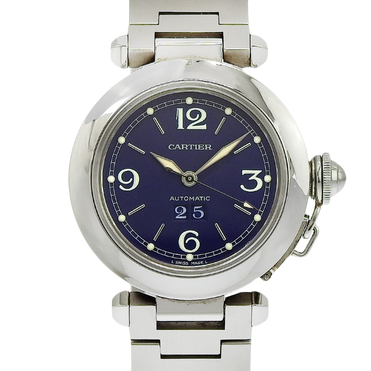 パシャC ビッグデイト W31047M7 SS ネイビー 自動巻き メンズ