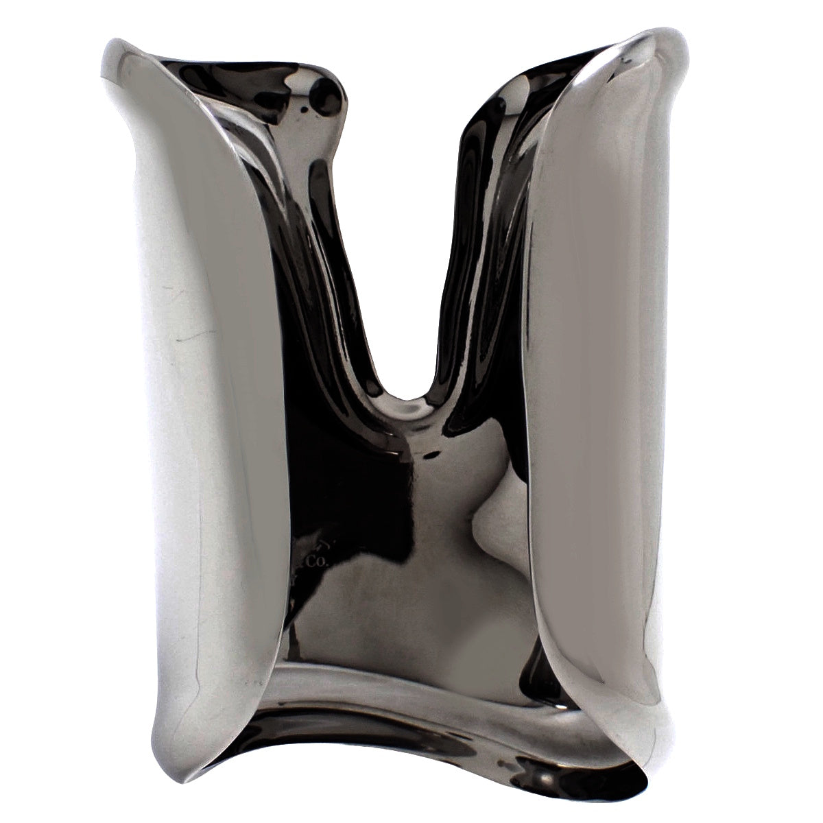 Bone Large Ruthenium Cuff