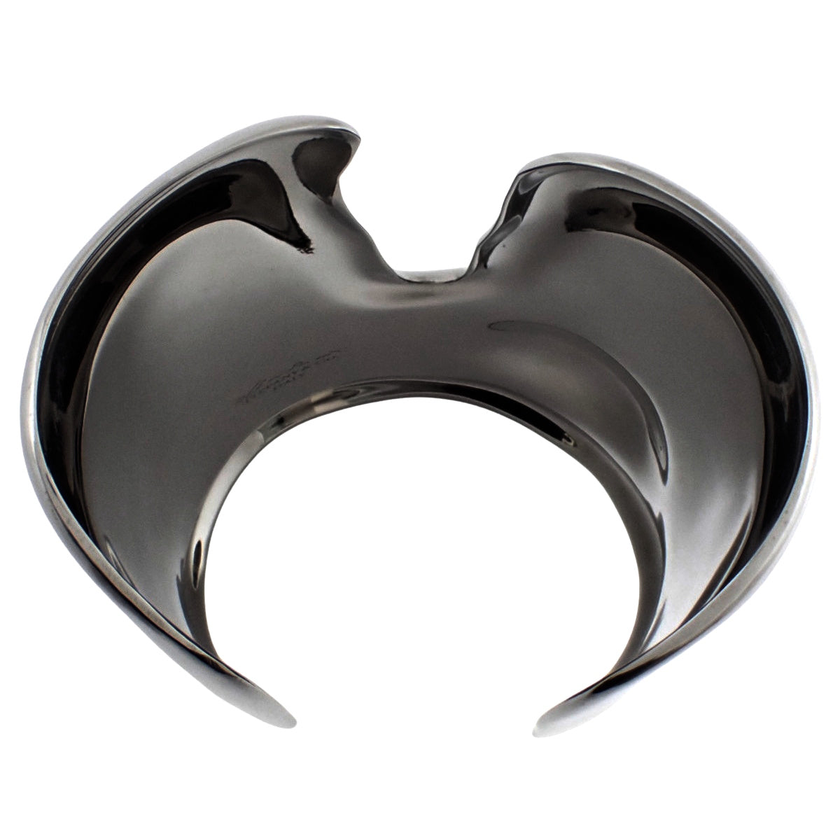 Bone cuff, large, ruthenium