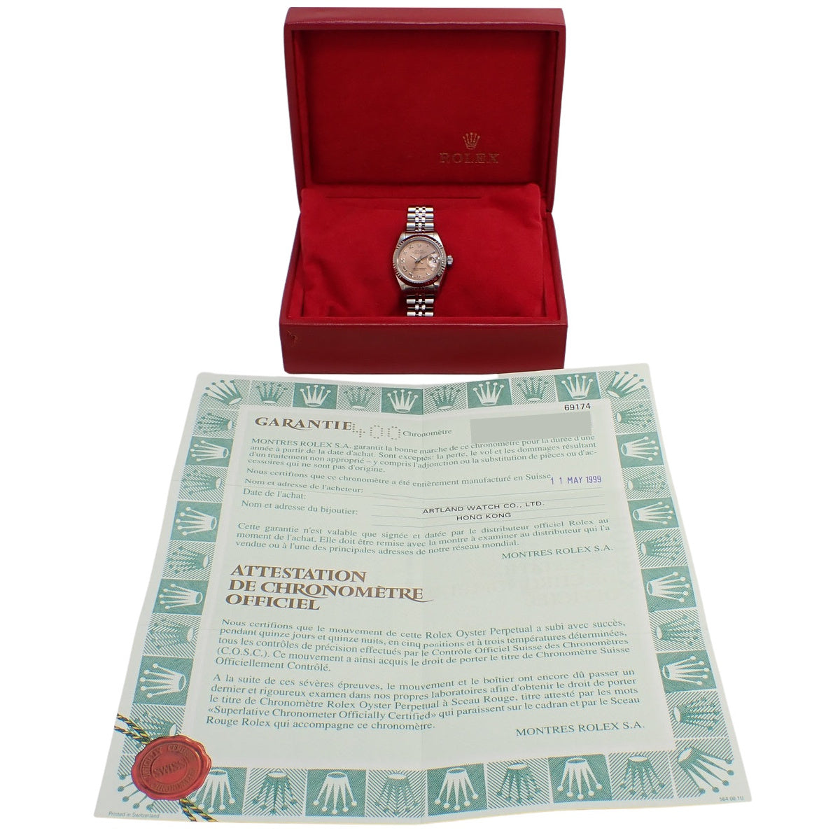 Datejust 69174 WG/SS U-serial Pink Automatic Ladies